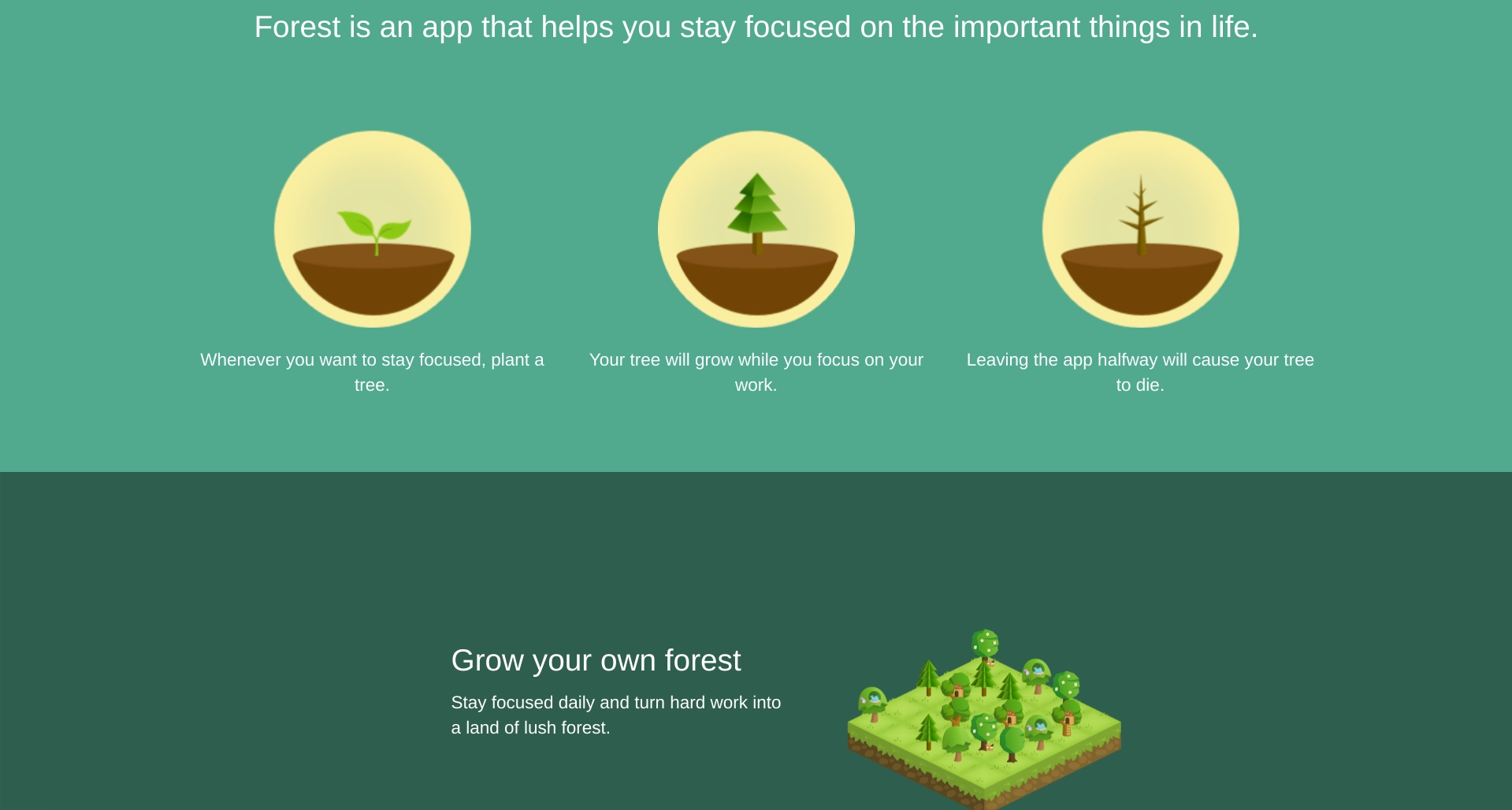 Screenshot of Forest homepage