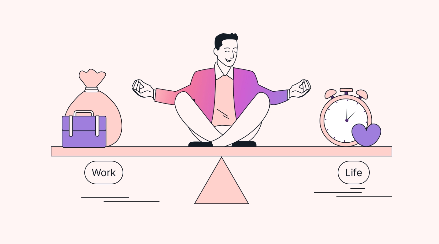 Employee with perfect work-life balance