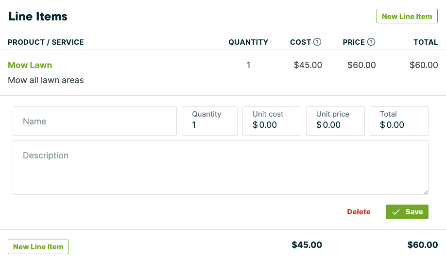 Jobber dashboard interface