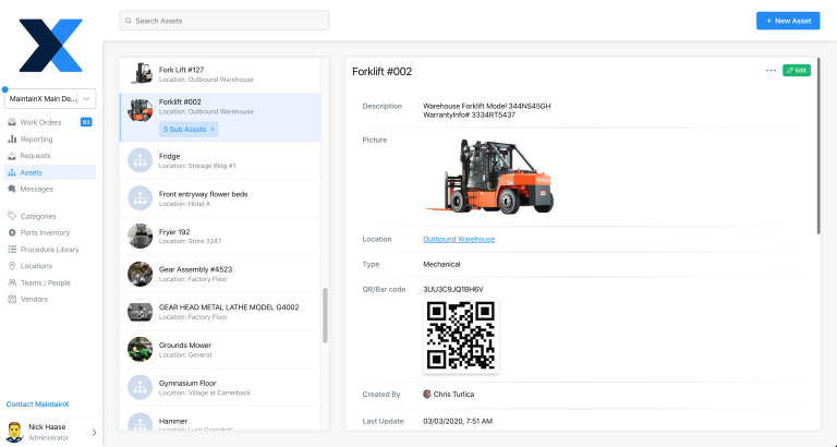 MaintainX dashboard interface