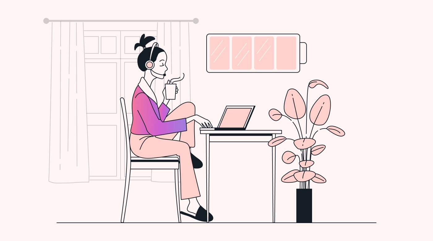 Person works productively without burnout