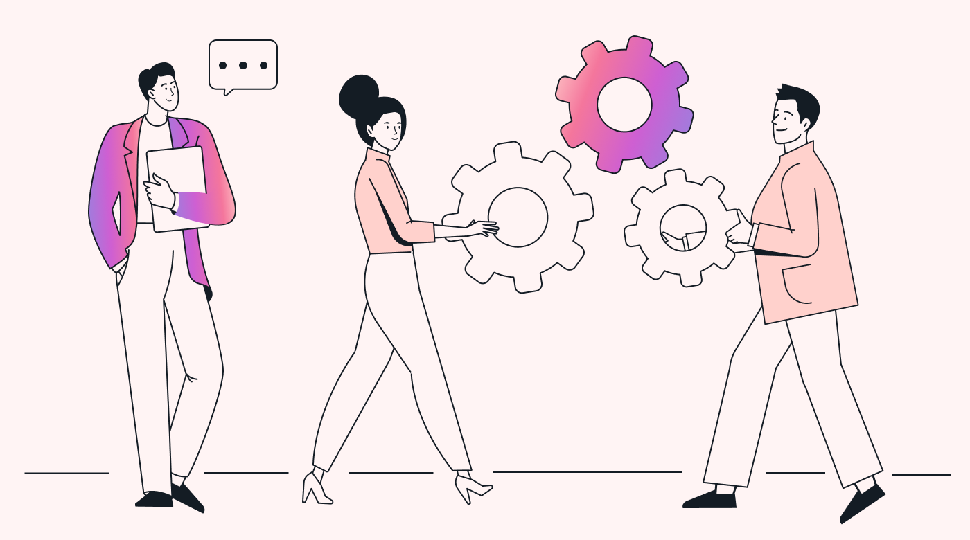 A person leading others