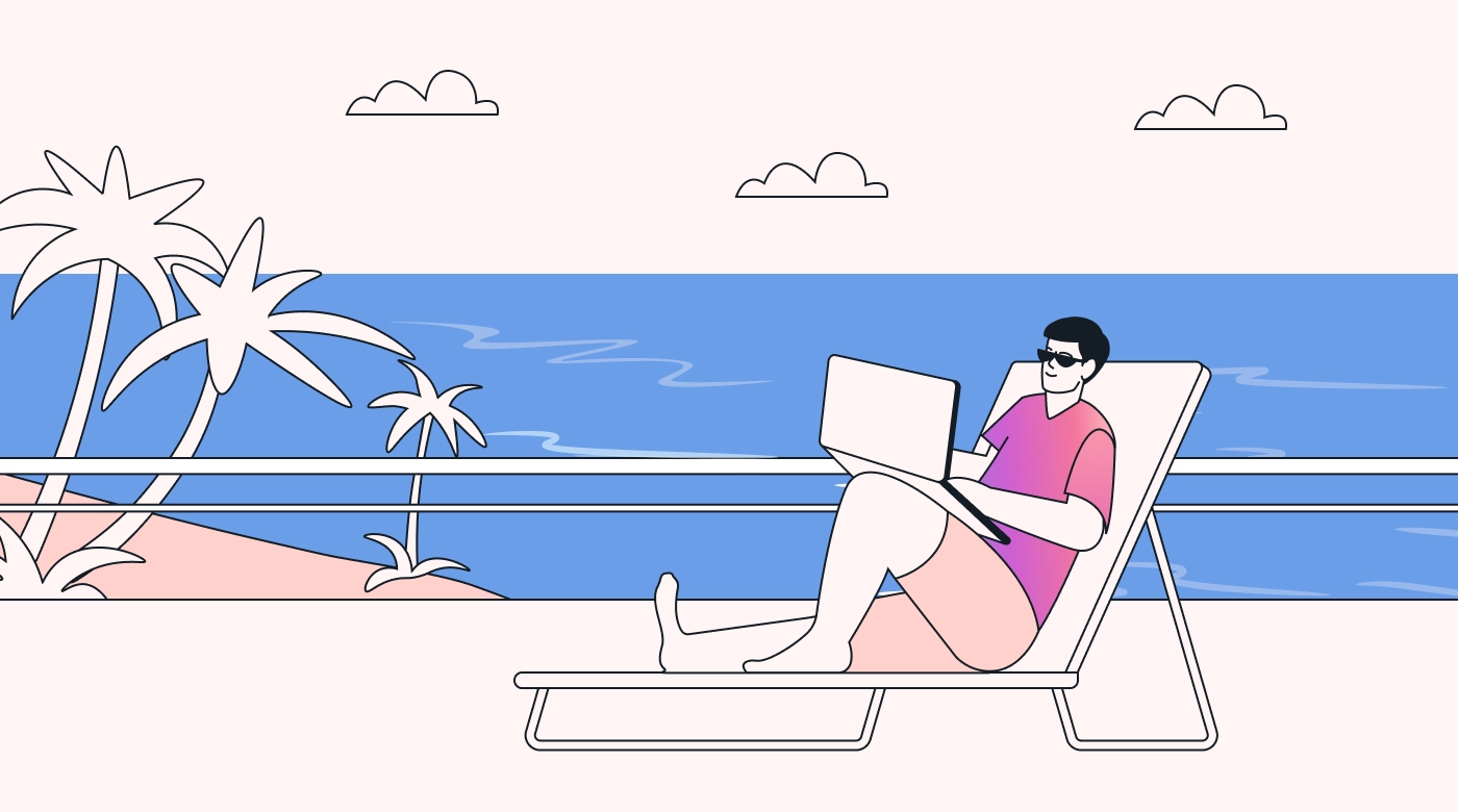 A person working on the beach