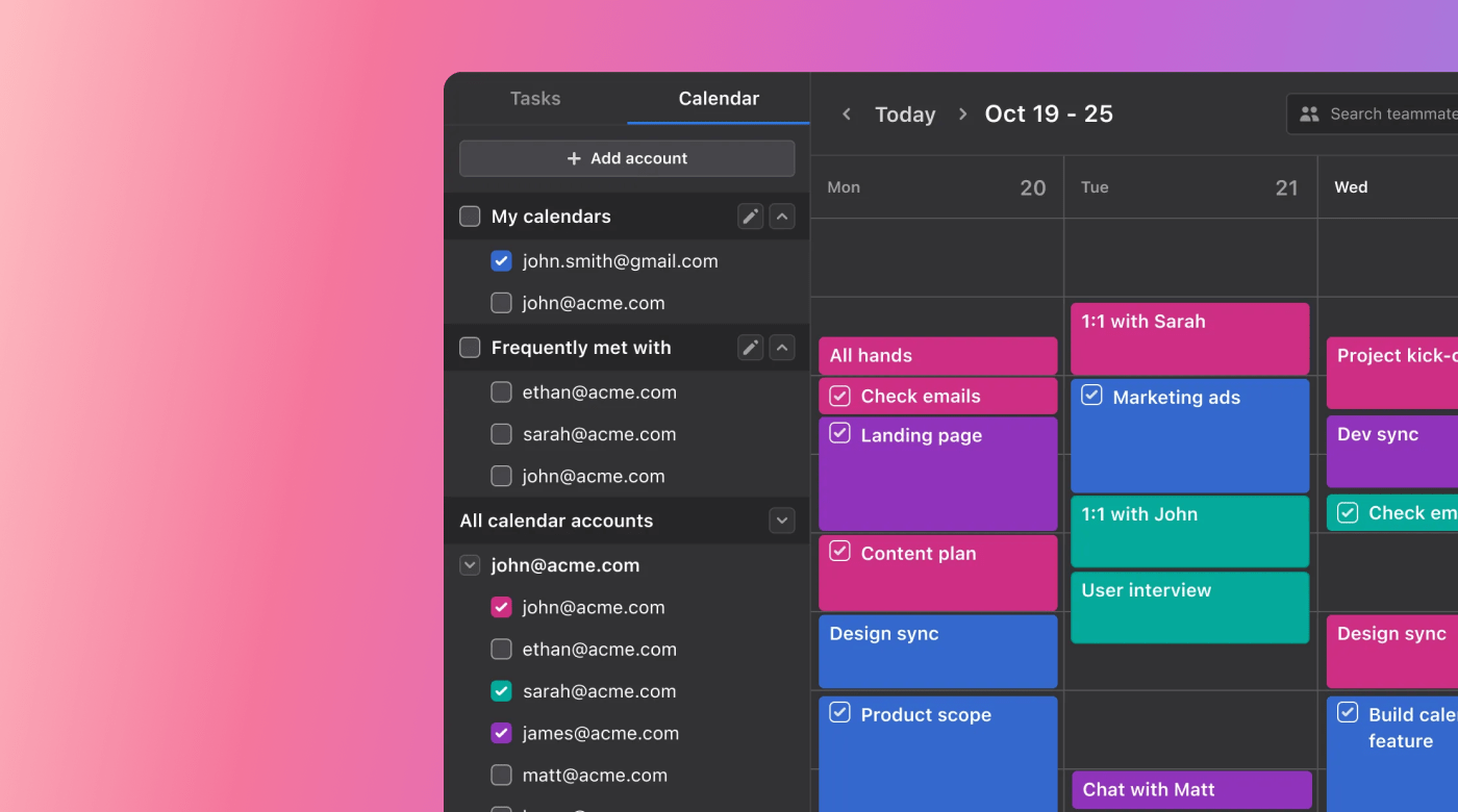 Workflow management software calendar screenshot