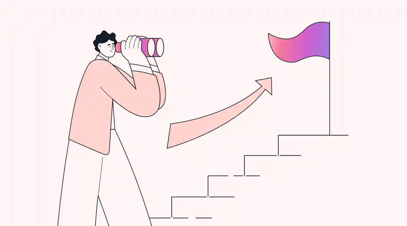 Person taking small steps to reach goal